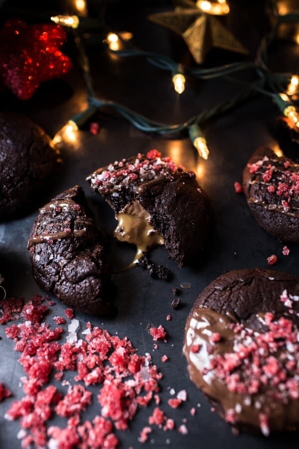 Chocolate Hazelnut and Caramel Stuffed Brownie Cookies | halfbakedharvest.com @hbharvest
