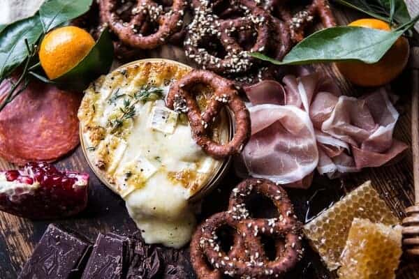 Honey Baked Brie with Seasoned Pretzels (EASY CHRISTMAS APPETIZER) | halfbakedharvest.com @hbharvest