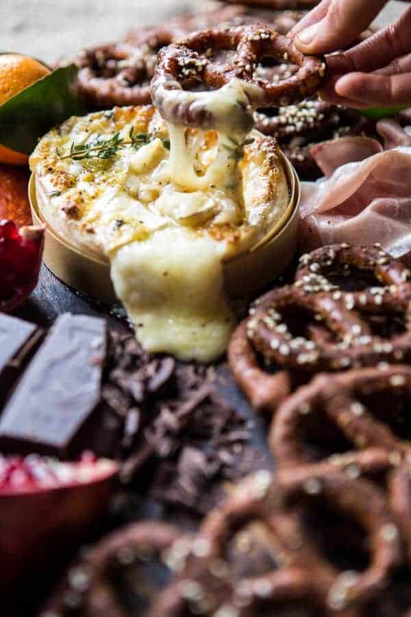 Honey Baked Brie with Seasoned Pretzels (EASY CHRISTMAS APPETIZER) | halfbakedharvest.com @hbharvest