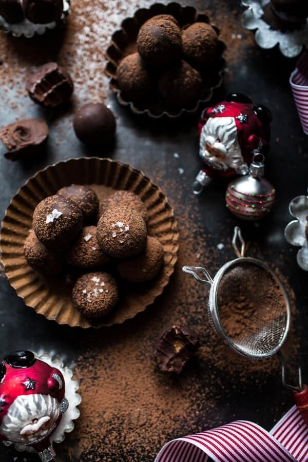 Salted Peanut Butter Caramel Chocolate Truffles | halfbakedharvest.com @hbharvest