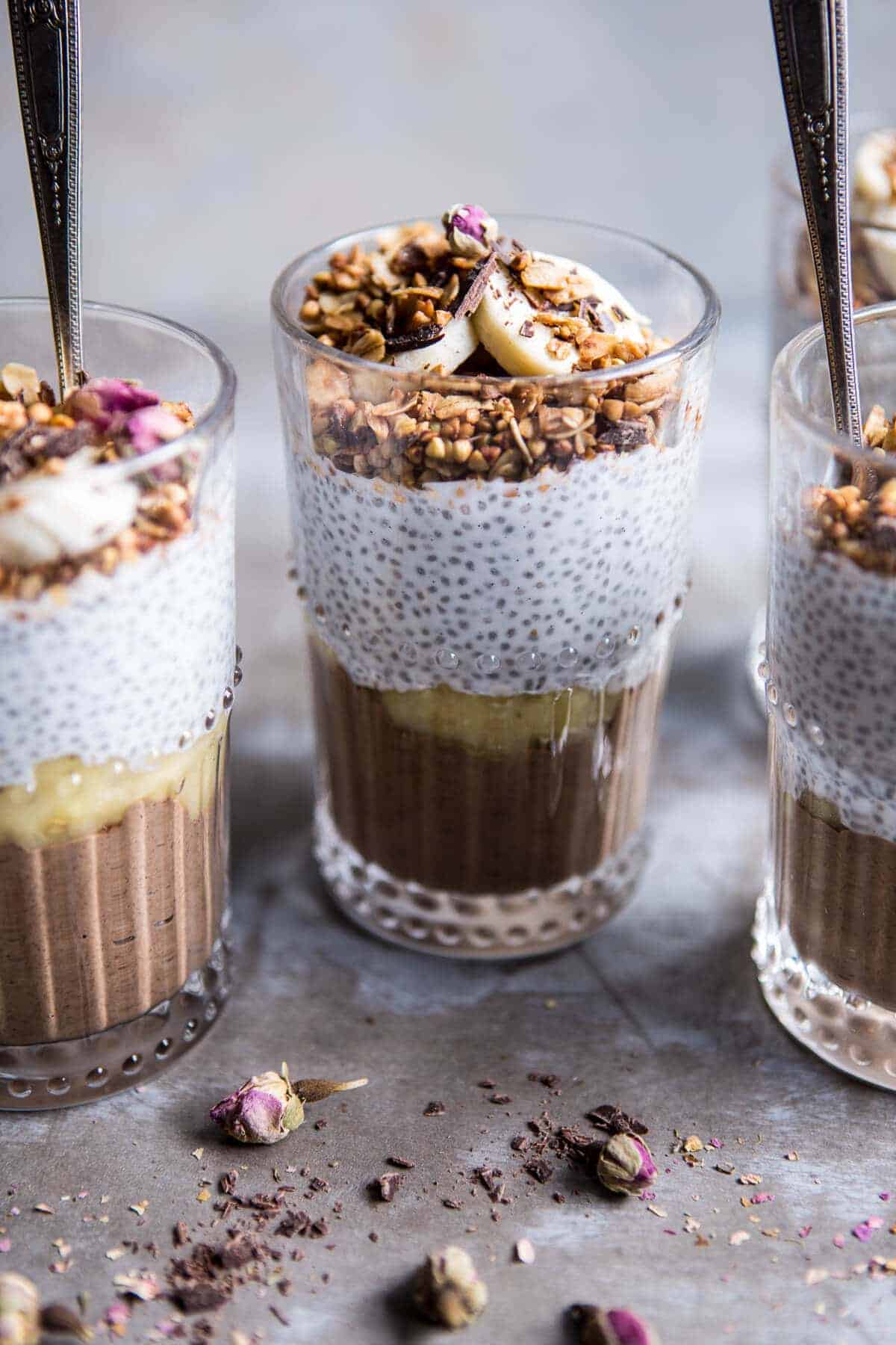 Banana and Chocolate Chia Cream Pie Parfaits | halfbakedharvest.com @hbharvest