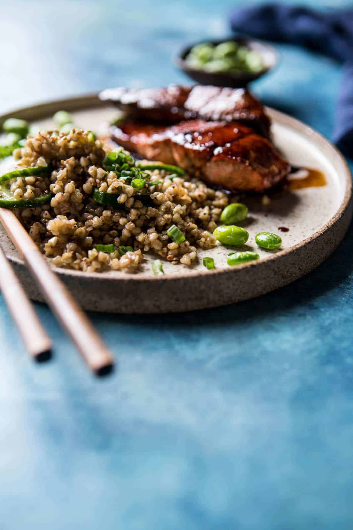 Caramelized Teriyaki Salmon with Sesame Toasted Buckwheat | halfbakedharvest.com @hbharvest