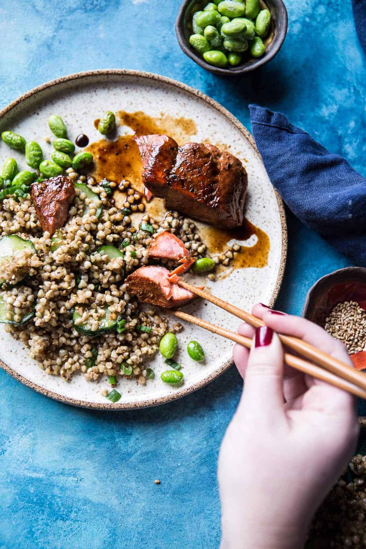 Caramelized Teriyaki Salmon with Sesame Toasted Buckwheat | halfbakedharvest.com @hbharvest