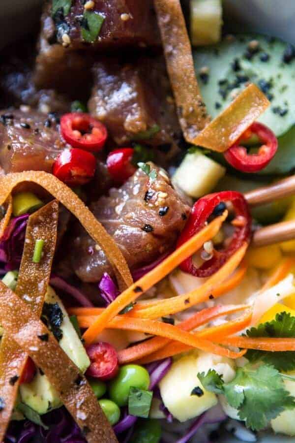 Hawaiian Ahi Tuna Poke Bowl (VIDEO) | halfbakedharvest.com @hbharvest