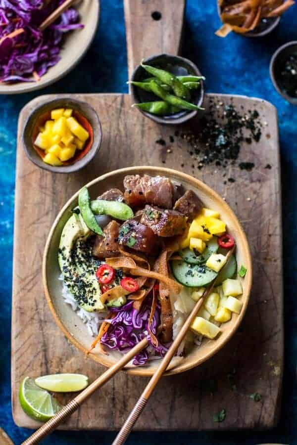 Hawaiian Ahi Tuna Poke Bowl (VIDEO) | halfbakedharvest.com @hbharvest