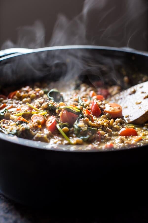 Simple Coconut Quinoa and Lentil Curry with Lime Mango | halfbakedharvest.com @hbharvest