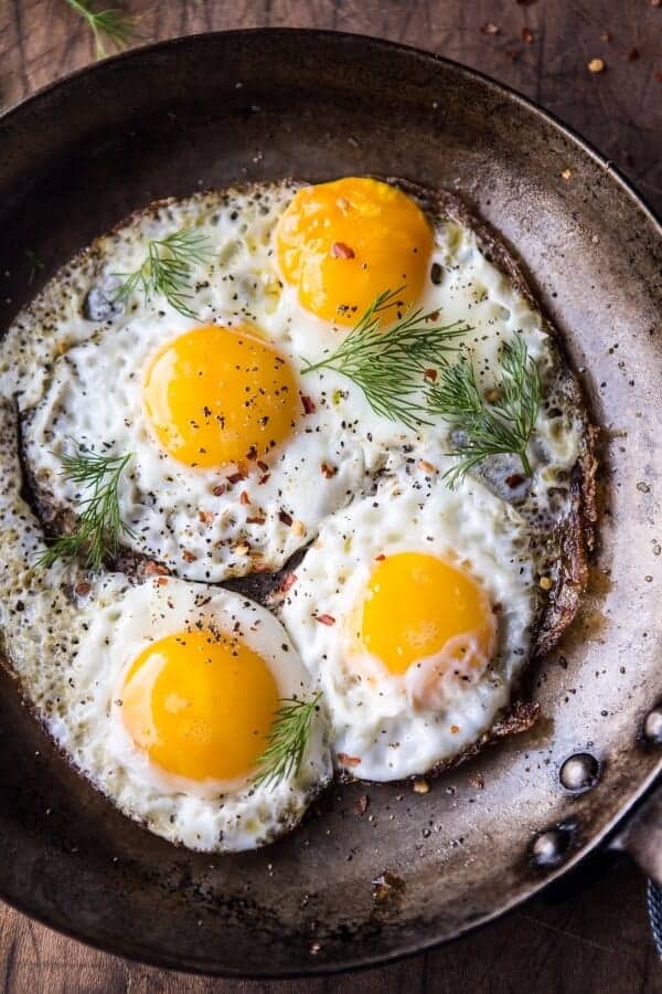 Turkish Fried Eggs in Herbed Yogurt | halfbakedharvest.com @hbharvest