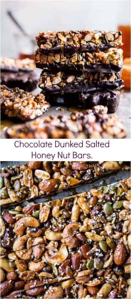 Chocolate Dunked Salted Honey Nut Bars | halfbakedharvest.com @hbharvest