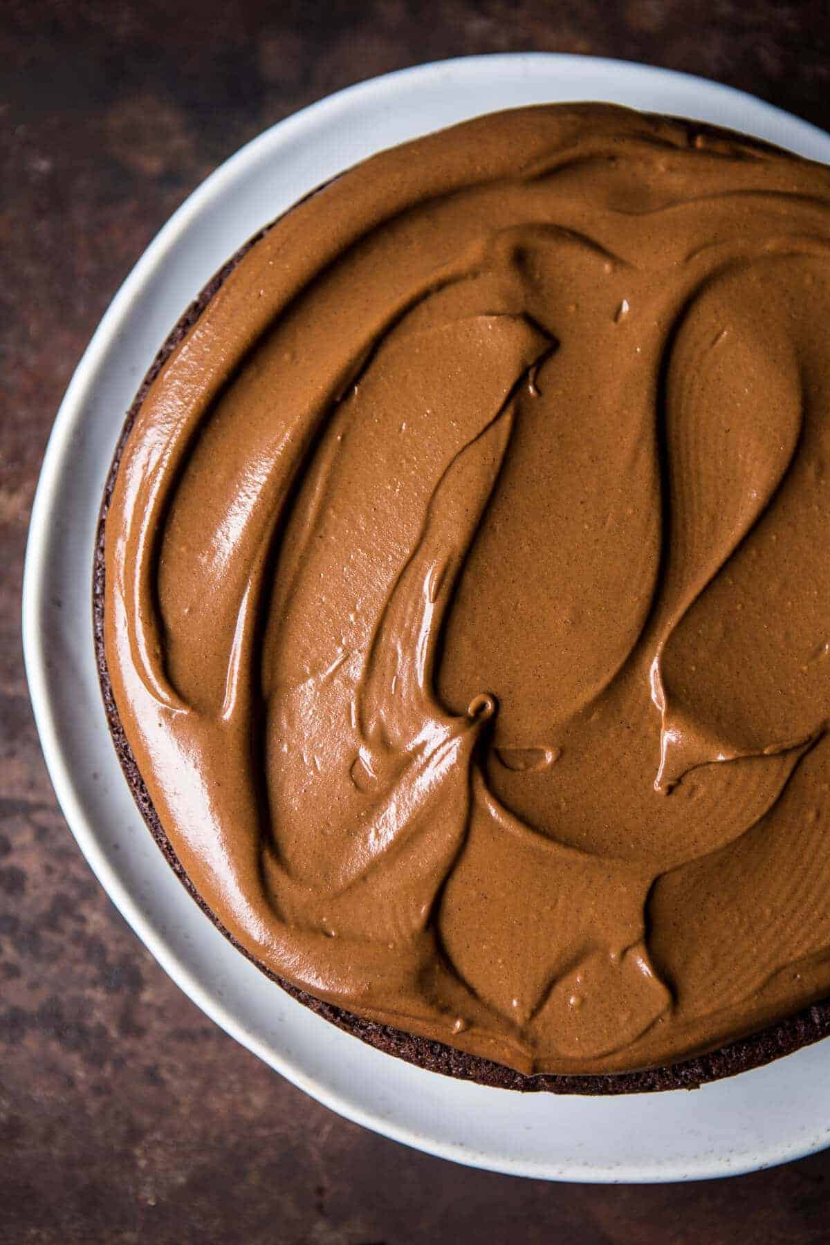 Vegan Chocolate Cake with Creamy Chocolate Almond Butter Buttercream | halfbakedharvest.com @hbharvest