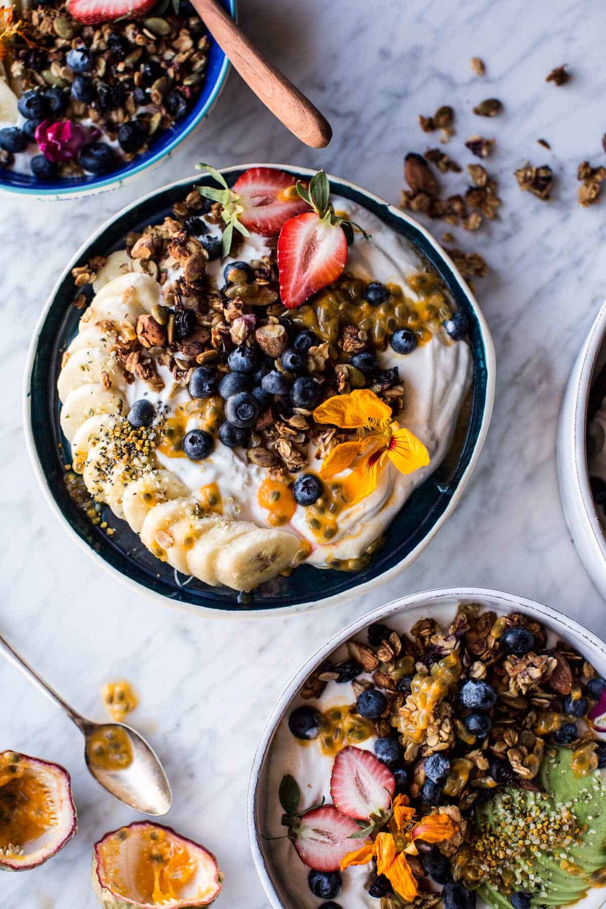 Blueberry Muffin Granola Greek Yogurt Breakfast Bowl | halfbakedharvest.com @hbharvest