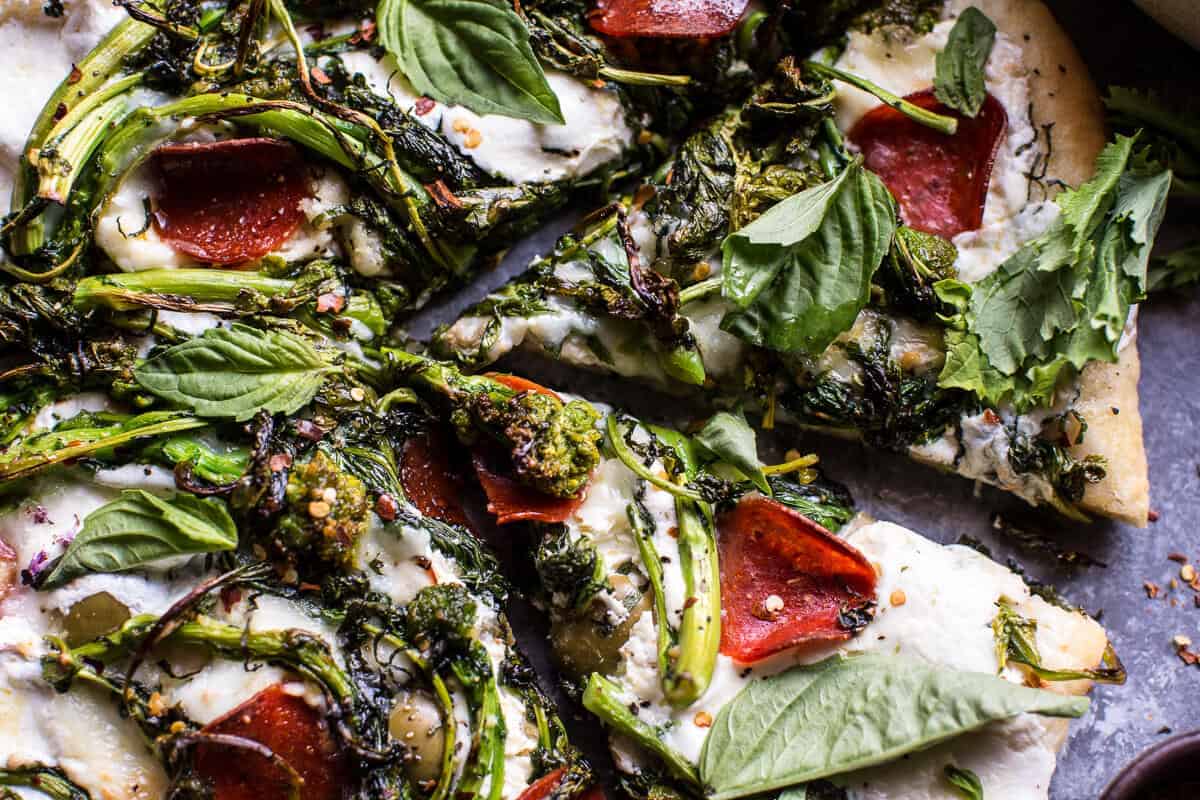 Broccoli Rabe Burrata Pizza | halfbakedharvest.com @hbharvest