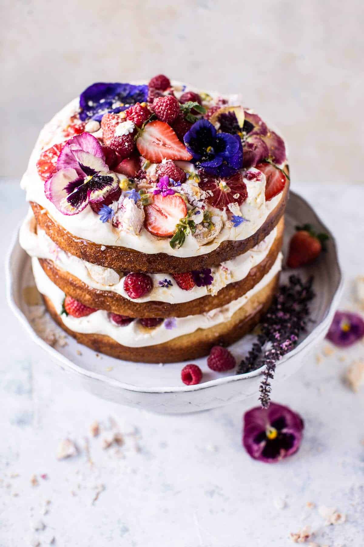 Coconut Eton Mess Cake with Whipped Ricotta Cream | halfbakedharvest.com @hbharvest
