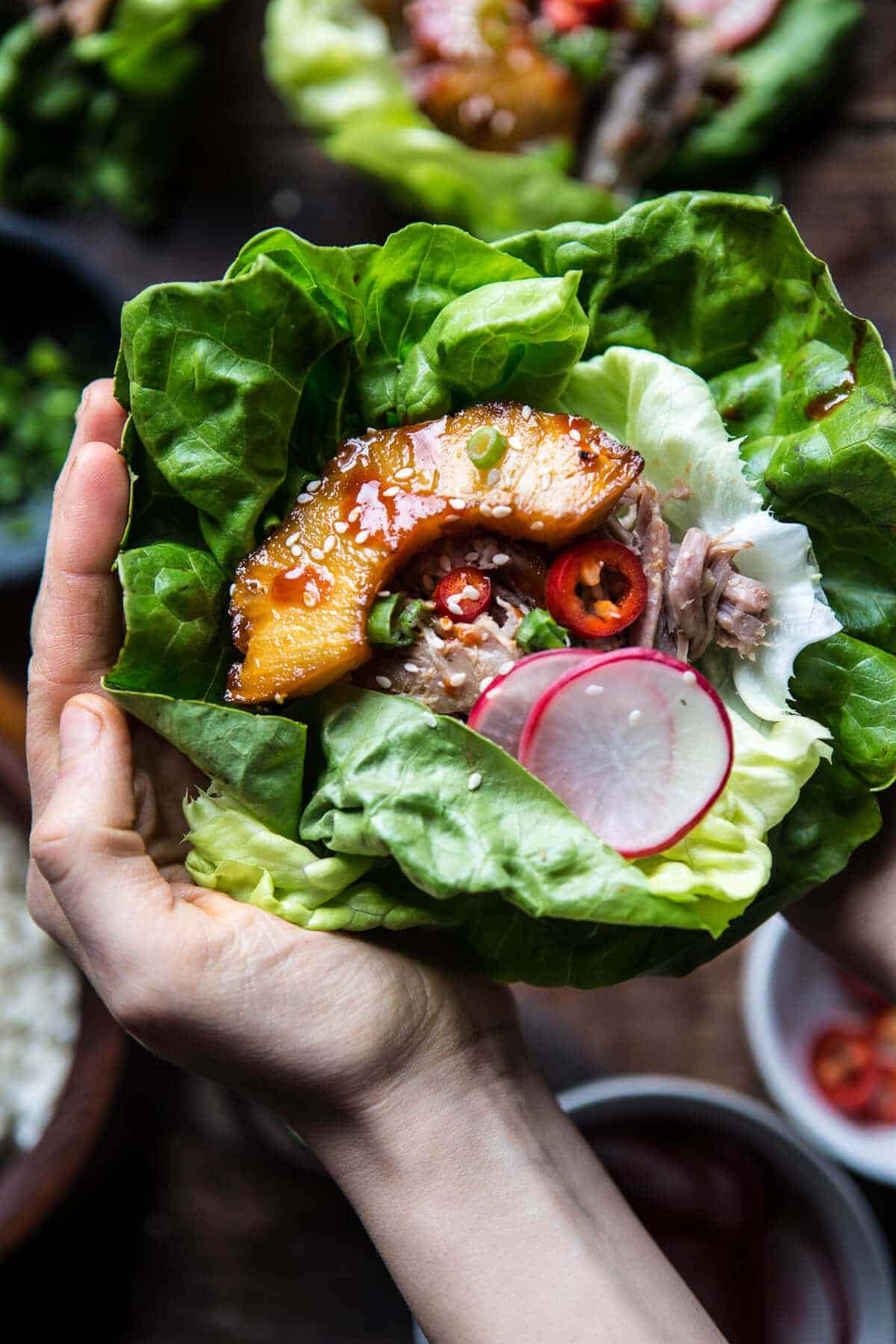 Korean Pineapple Pork Lettuce Wraps | halfbakedharvest.com @hbharvest