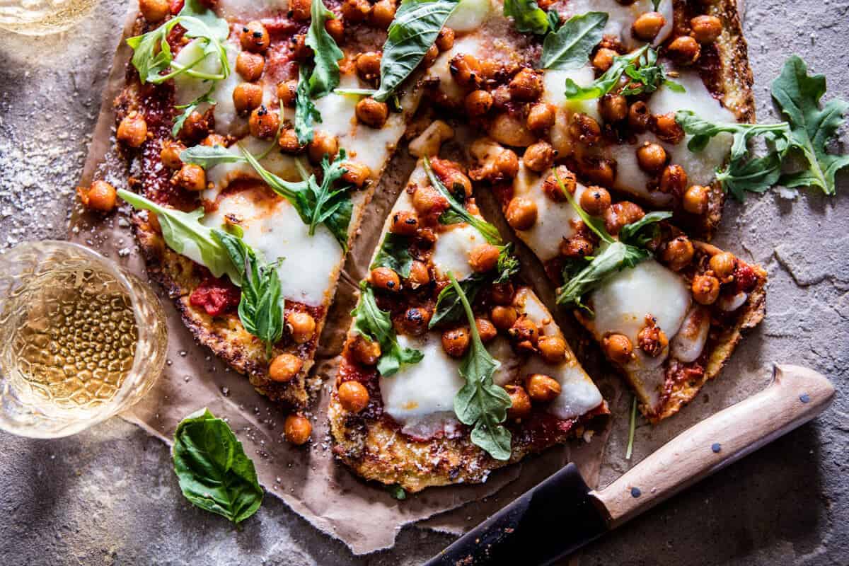 Cauliflower Crust Pizza with Chickpea Pepperoni | halfbakedharvest.com @hbharvest