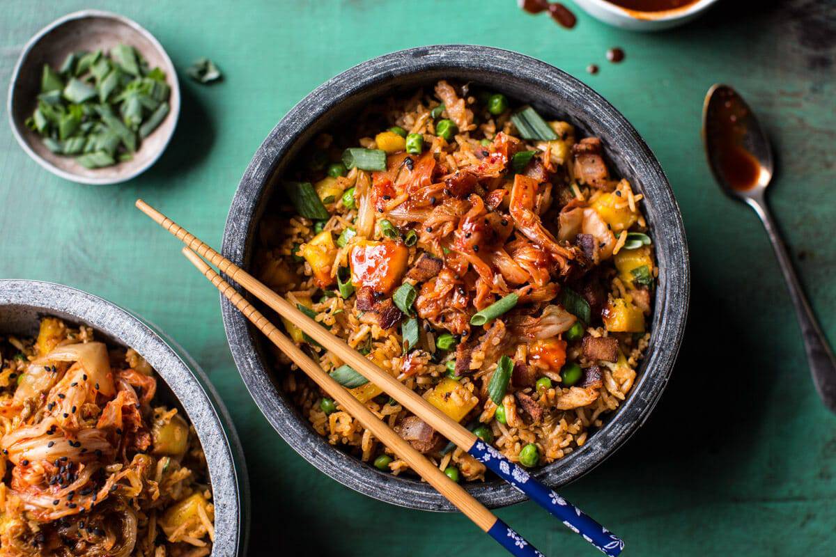 Kimchi Chicken and Bacon Fried Rice | halfbakedharvest.com @hbharvest