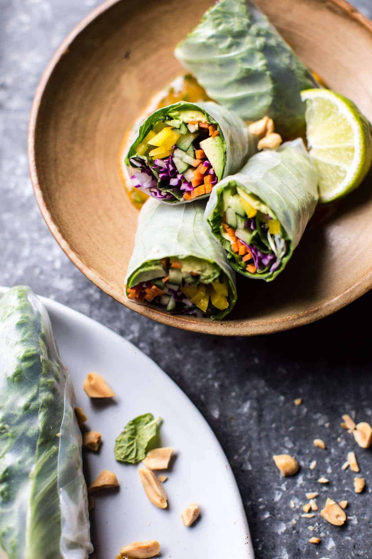 Avocado Veggie Spring Rolls with Sweet Thai Mango Sauce | halfbakedharvest.com @hbharvest