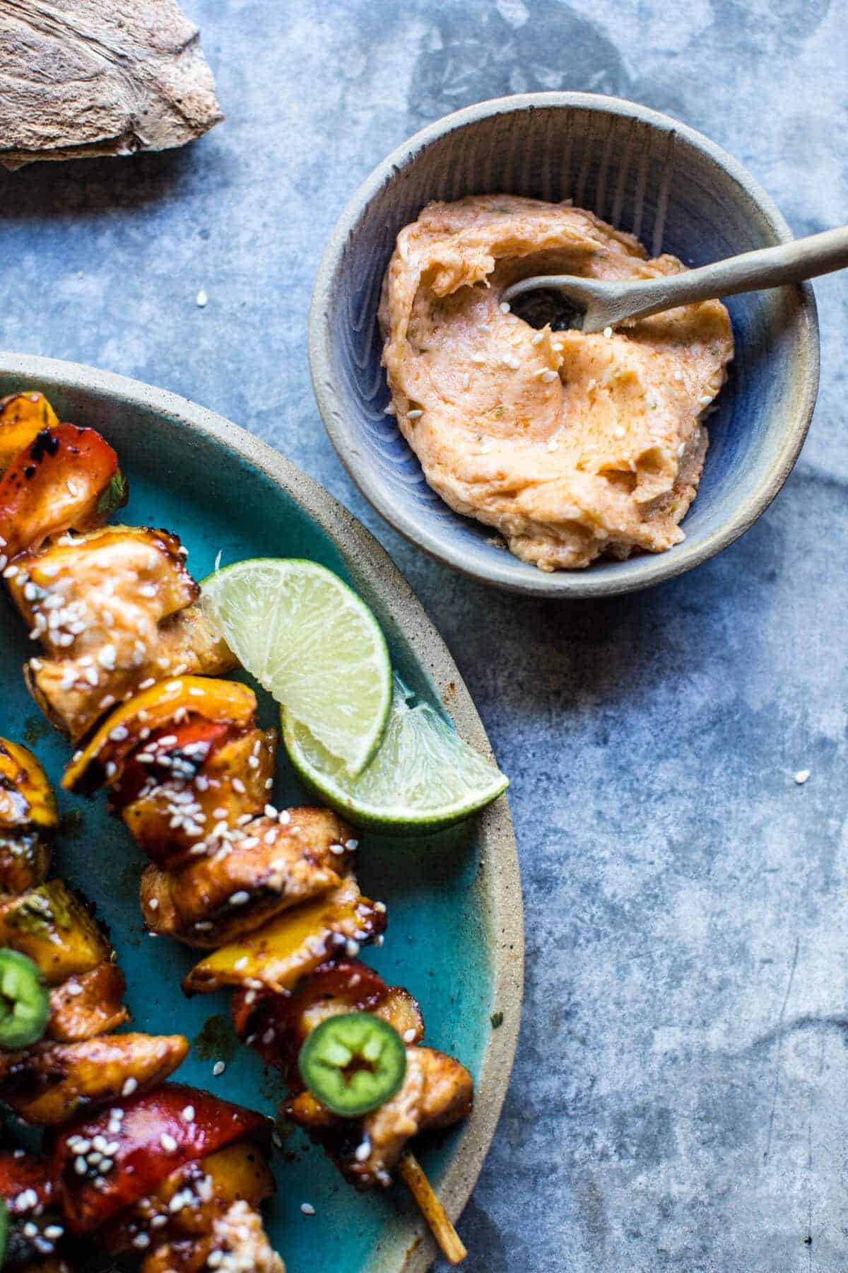 Hawaiian BBQ Skewers with Sriracha Lime Butter | halfbakedharvest.com @hbharvest