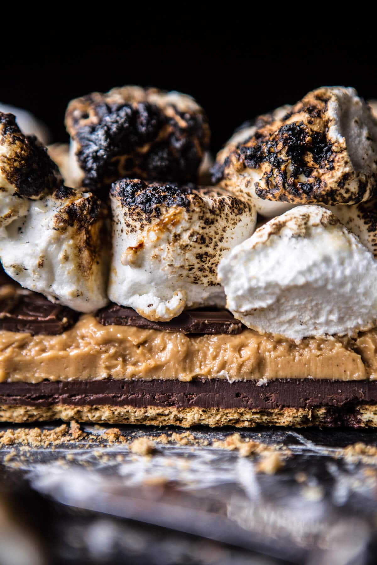 No-Bake Triple Decker Peanut Butter S'mores Bars | halfbakedharvest.com @hbharvest