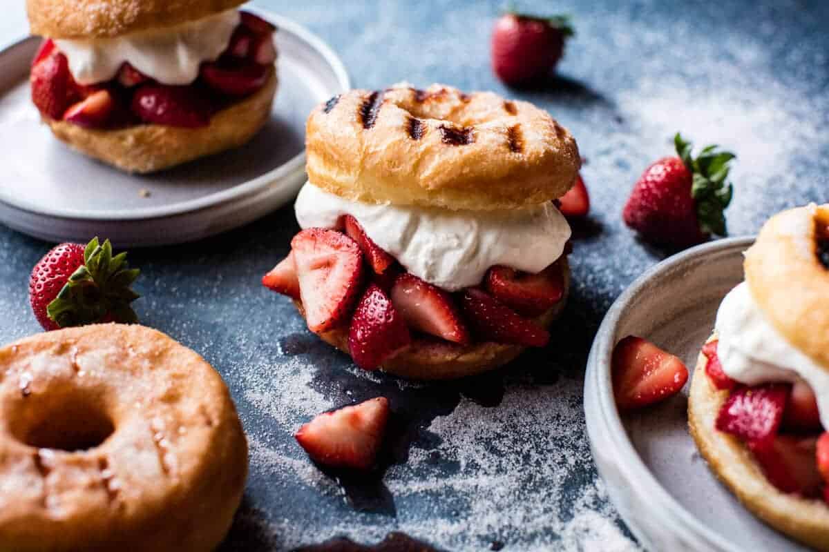 Strawberry Shortcake Grilled Doughnuts | halfbakedharvest.com @hbharvest
