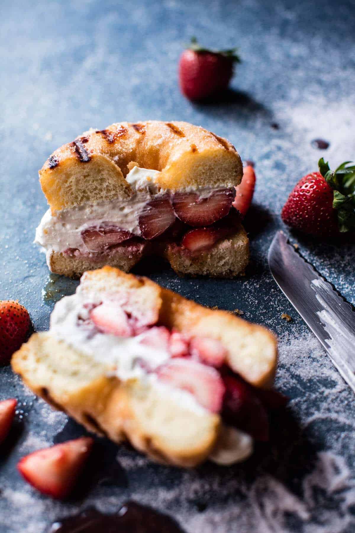 Strawberry Shortcake Grilled Doughnuts | halfbakedharvest.com @hbharvest