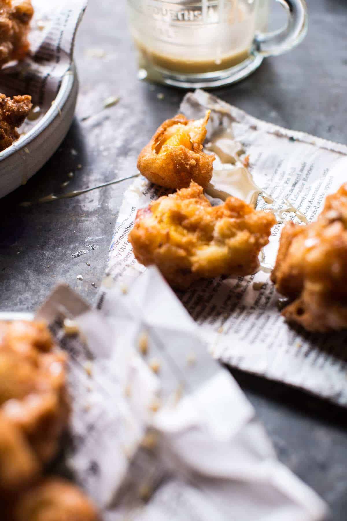 Bourbon Glazed Peach Fritters | halfbakedharvest.com @hbharvest