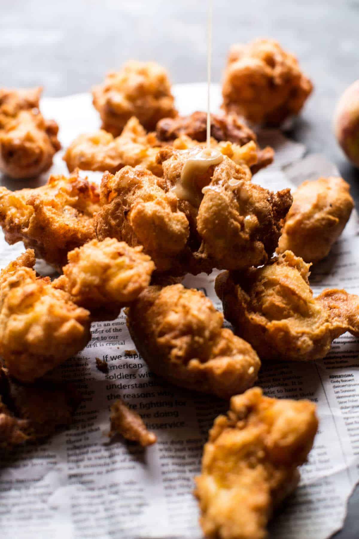 Bourbon Glazed Peach Fritters | halfbakedharvest.com @hbharvest