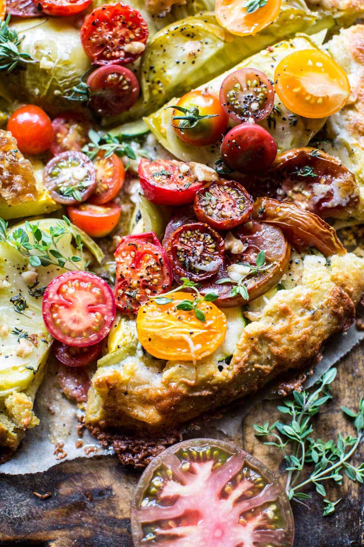 Heirloom Tomato and Zucchini Galette with Honey + Thyme | halfbakedharvest.com @hbharvest