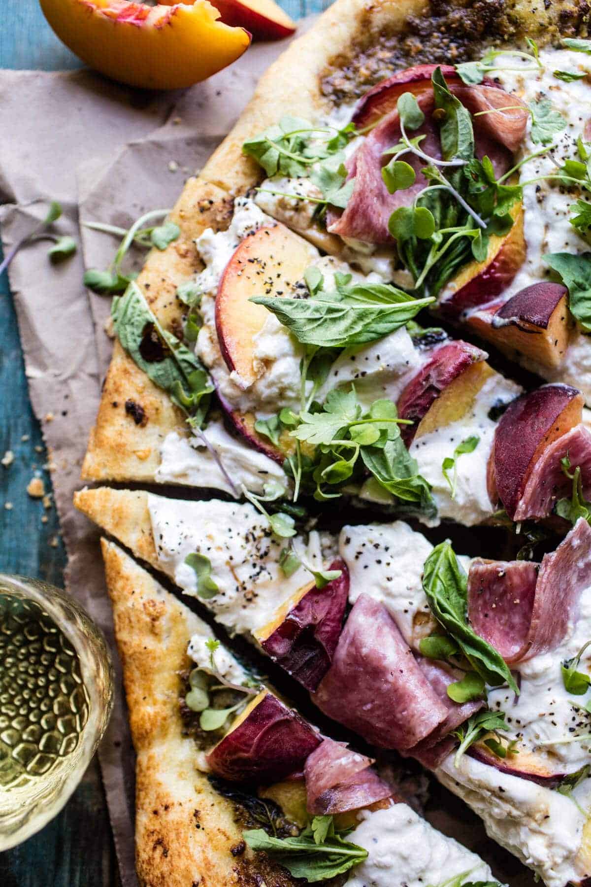 Peach Burrata Pizza with Honey Balsamic | halfbakedharvest.com @hbharvest