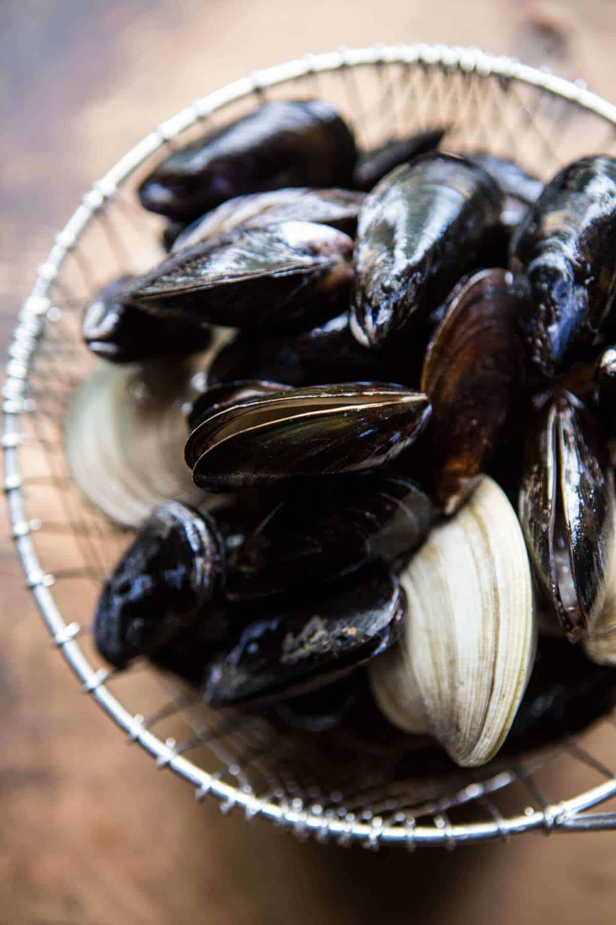 Basil Coconut Curry Pasta with Clams, Mussels and Corn | halfbakedharvest.com @hbharvest