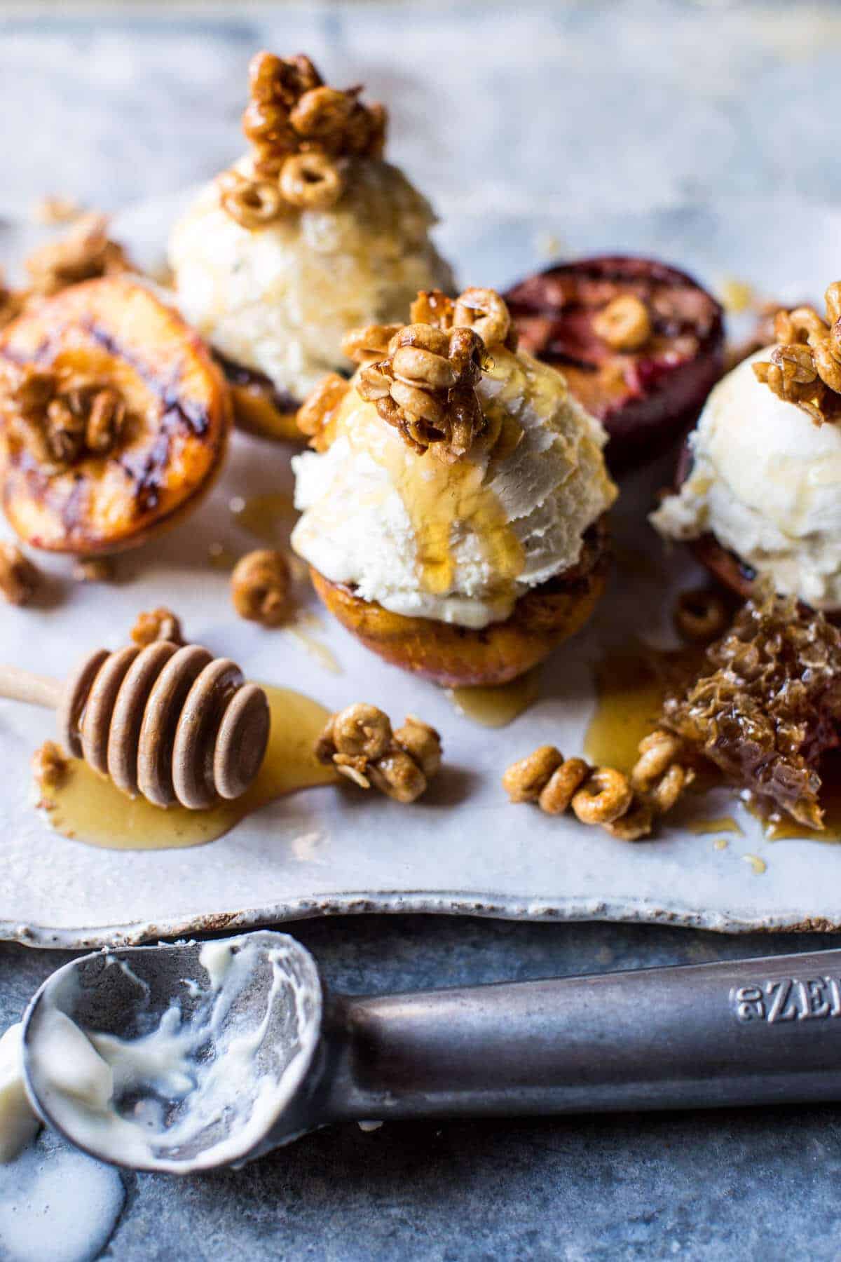 Cinnamon Grilled Peaches with Mascarpone Ice Cream | halfbakedharvest.com @hbharvest