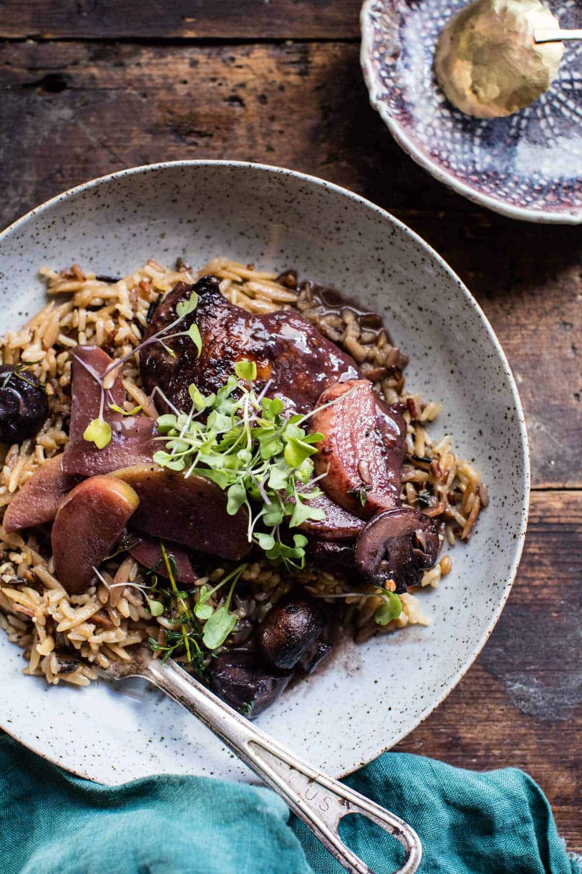 Apple Cider Chicken Marsala with Wild Rice Pilaf | halfbakedharvest.com @hbharvest