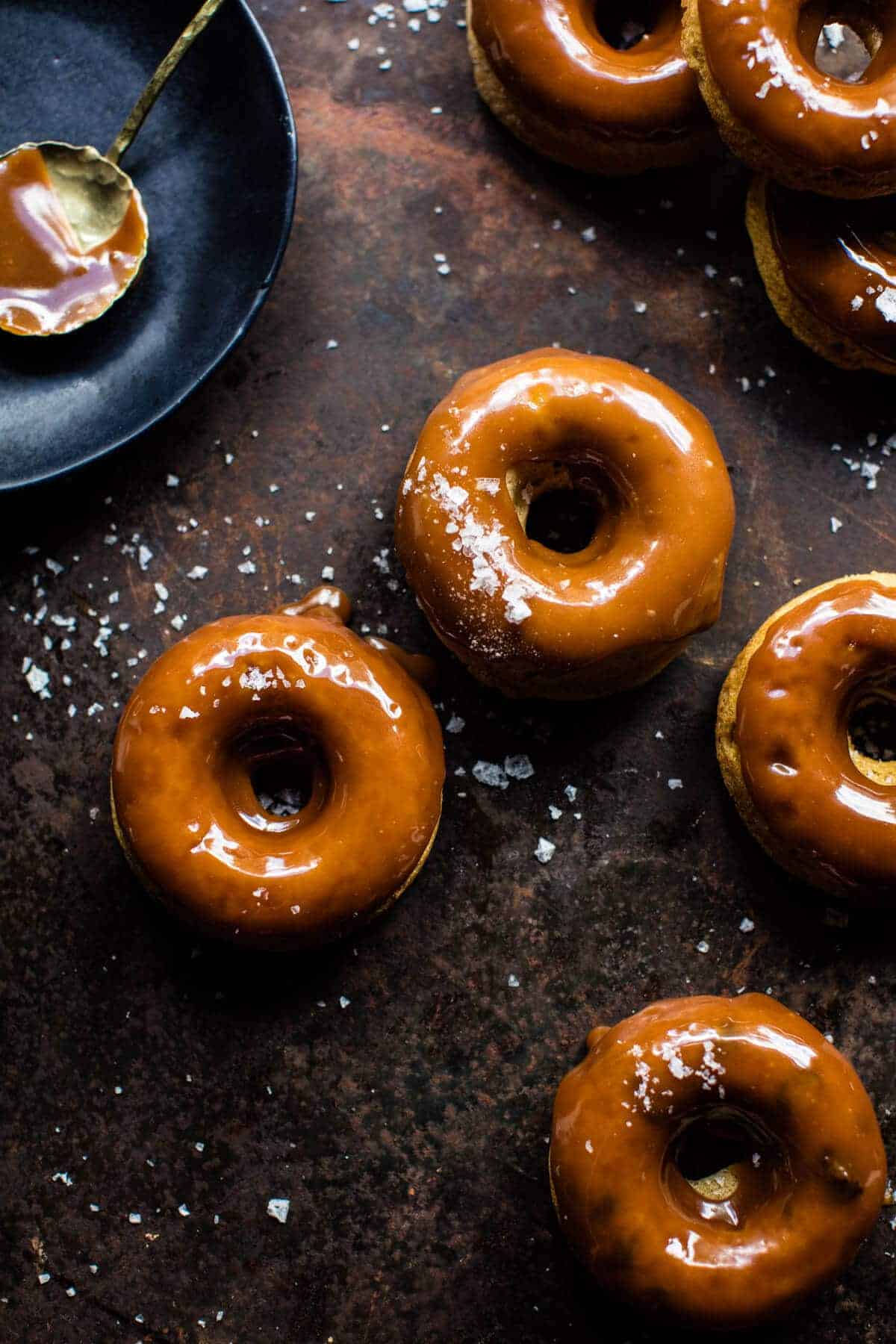 Baked Salted Caramel Apple Cider Doughnuts | halfbakedharvest.com @hbharvest