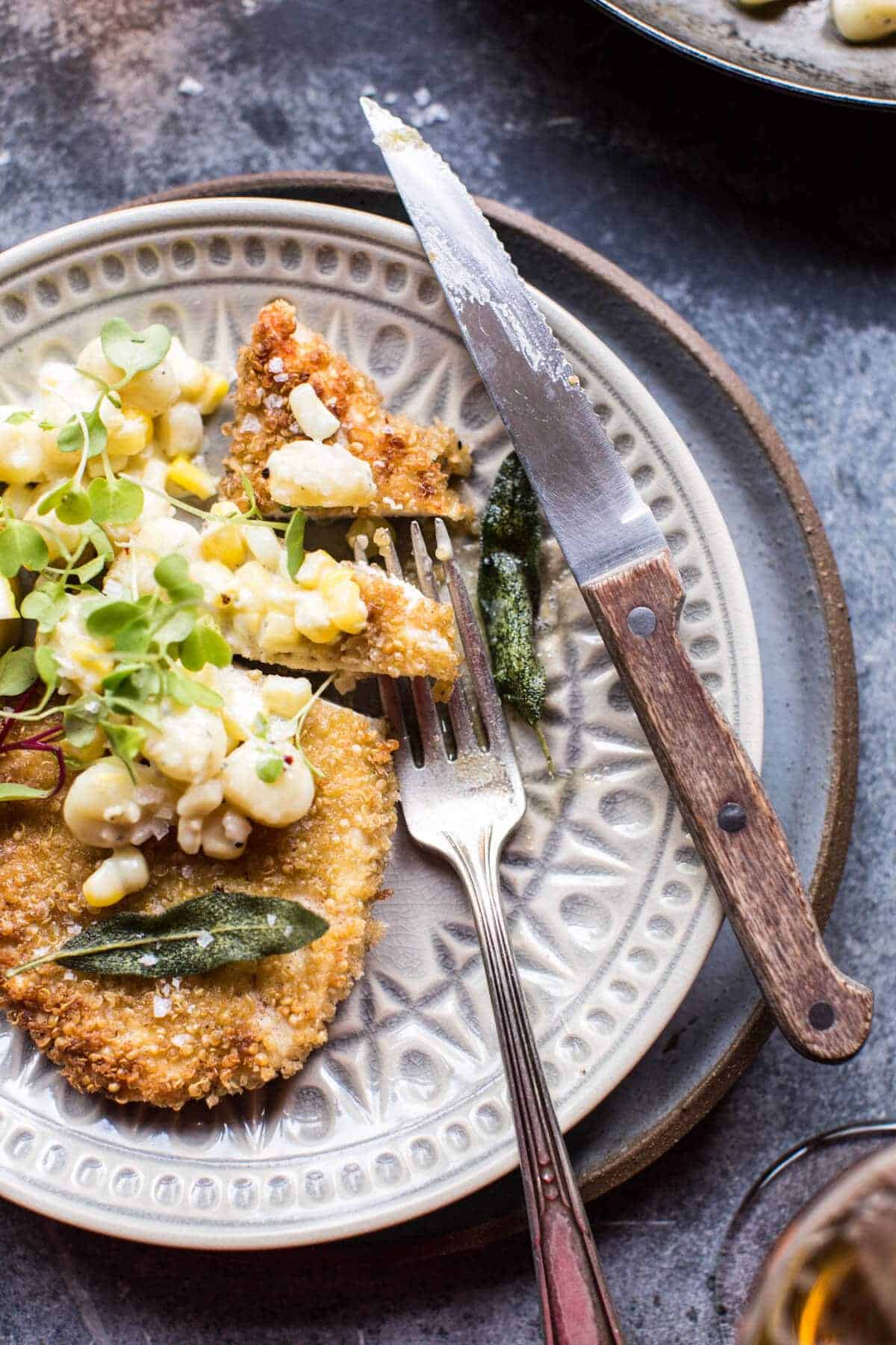 Quinoa Crusted Schnitzel with Creamed Corn Gnocchi | halfbakedharvest.com @hbharvest