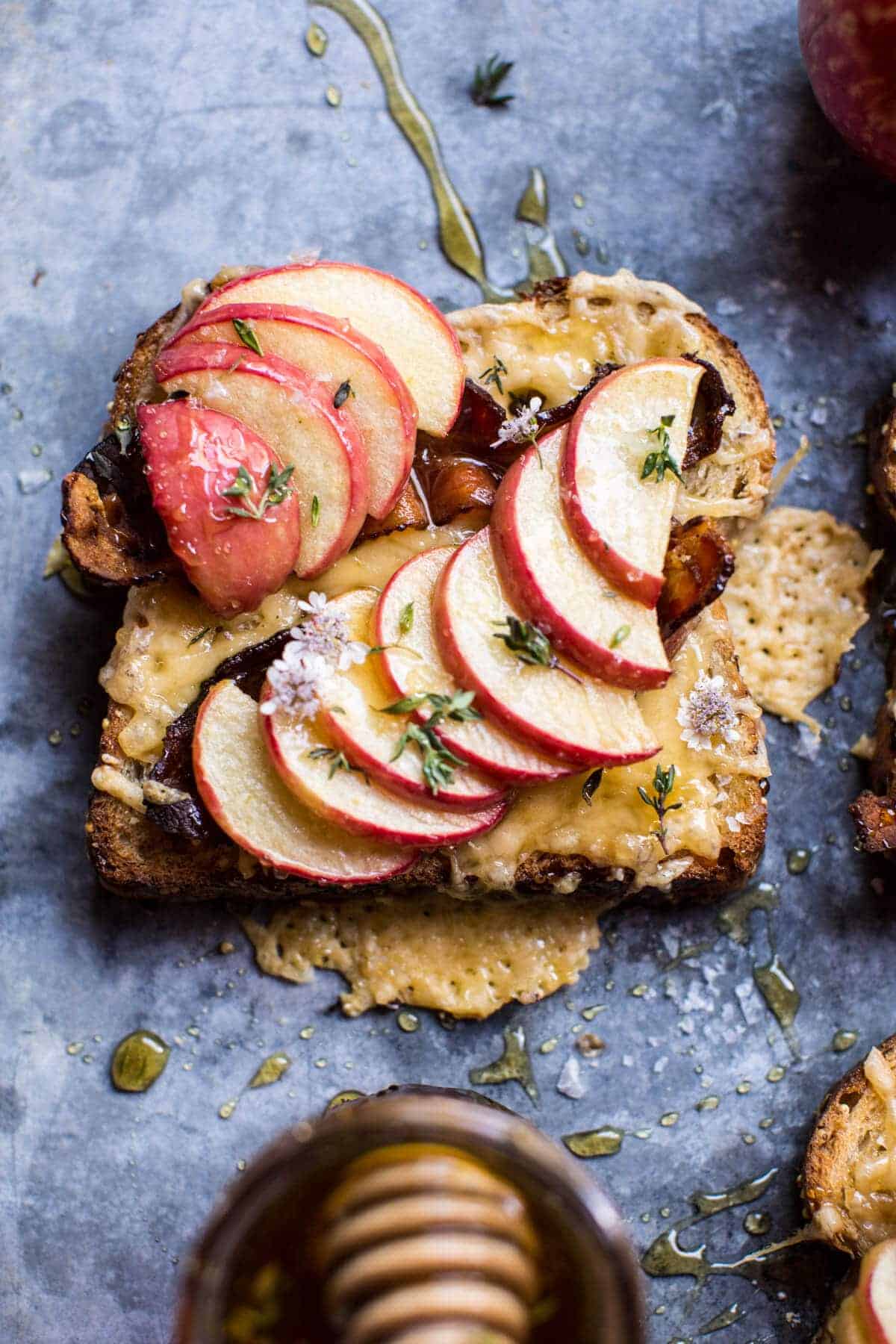 Salted Honey Apple and Gouda Toast | halfbakedharvest.com @hbharvest