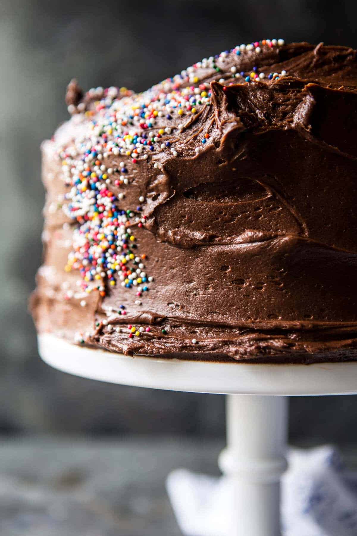 Vanilla Birthday Cake with Whipped Chocolate Buttercream | halfbakedharvest.com @hbharvest