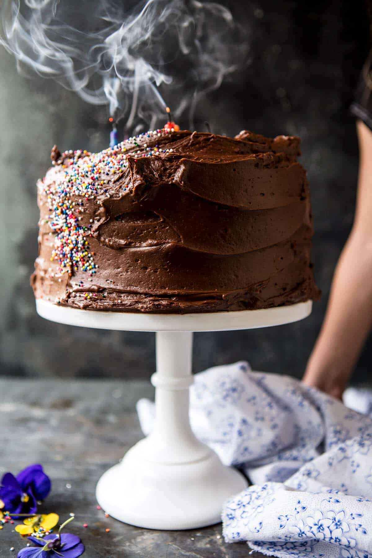 Vanilla Birthday Cake with Whipped Chocolate Buttercream | halfbakedharvest.com @hbharvest