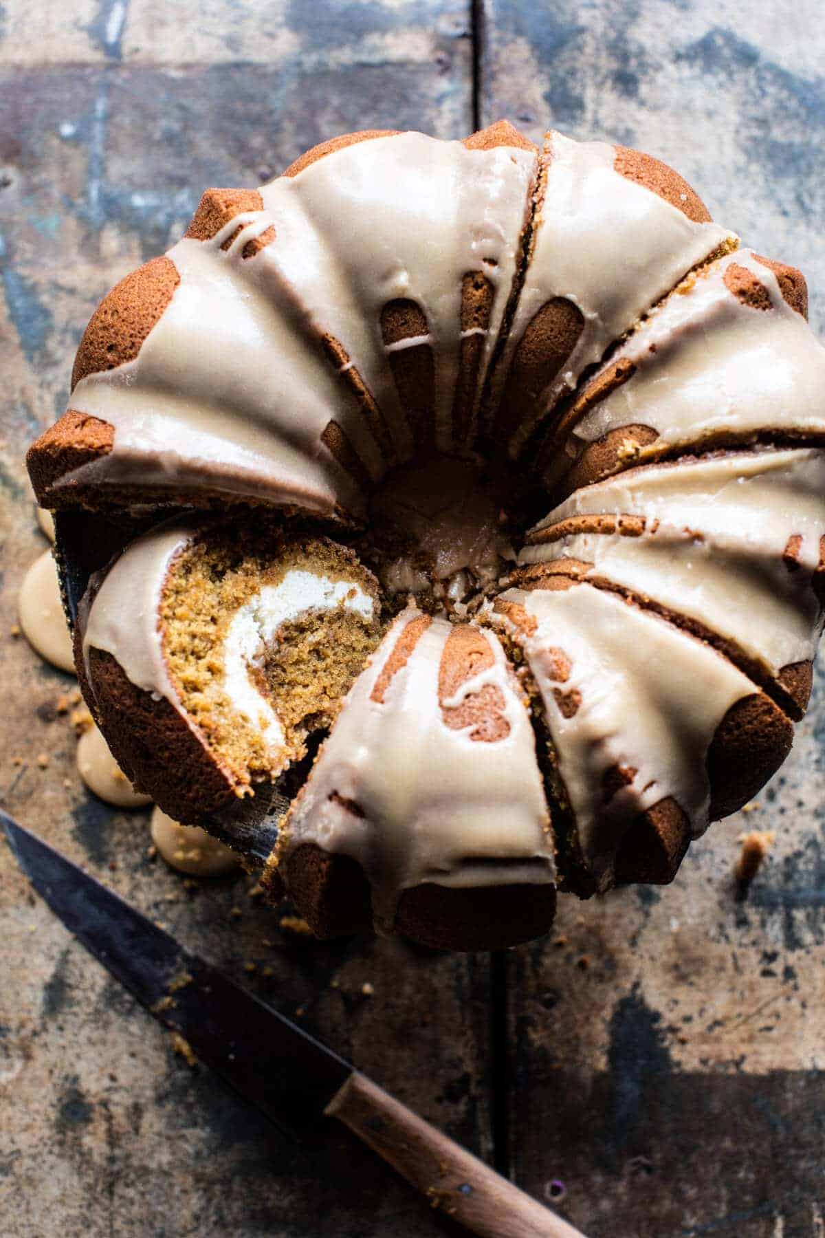 Cream Cheese Swirled Brown Sugar Pumpkin Coffee Cake | halfbakedharvest.com @hbharvest