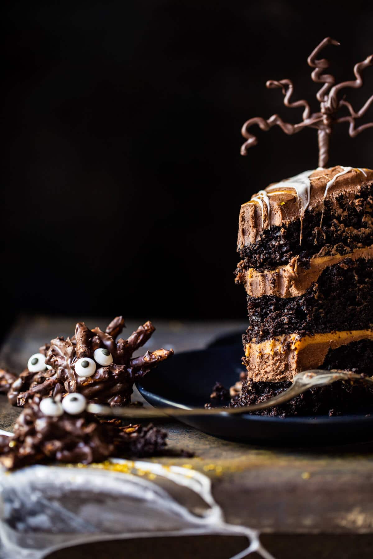 Forbidden Forest Chocolate Butterbeer Cake | halfbakedharvest.com @hbharvest