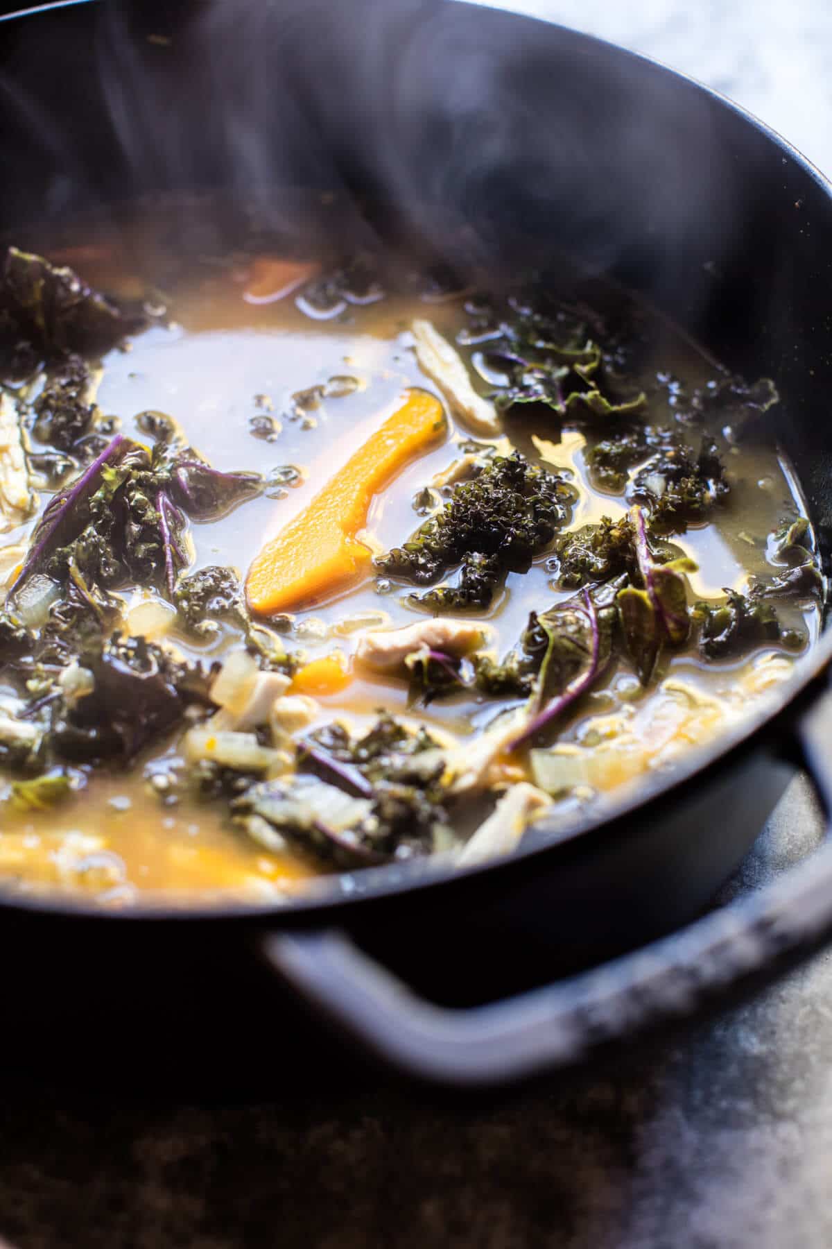Italian Pumpkin and Kale Chicken Noodle Soup with Fontina Toast | halfbakedharvest.com @hbharvest