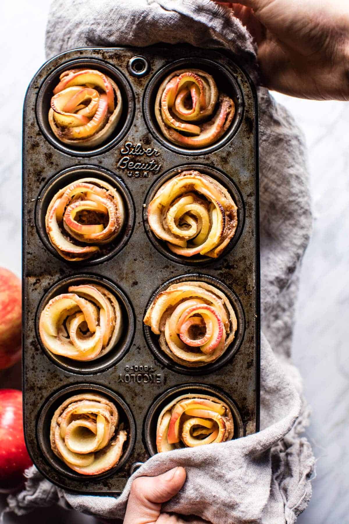 Mini Pecan Butter Apple Roses | halfbakedharvest.com @hbharvest