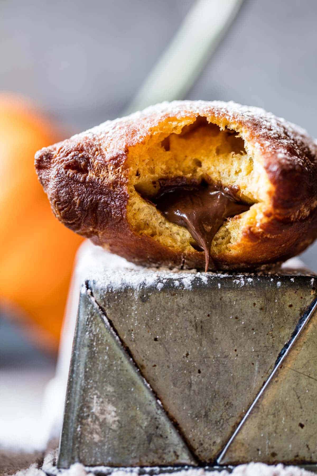 Nutella Stuffed Pumpkin Beignets | halfbakedharvest.com @hbharvest