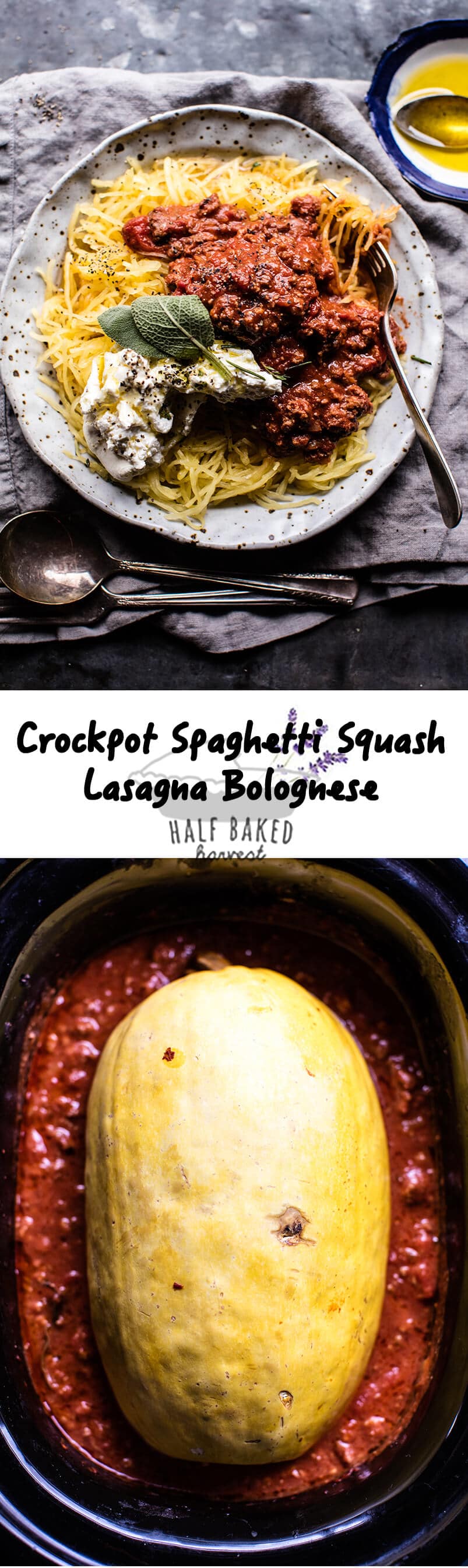 Crockpot Spaghetti Squash Lasagna Bolognese | halfbakedharvest.com @hbharvest