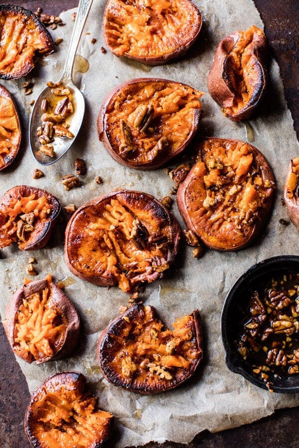 Crispy Roasted Sweet Potatoes with Bourbon Maple Butter | halfbakedharvest.com @hbharvest