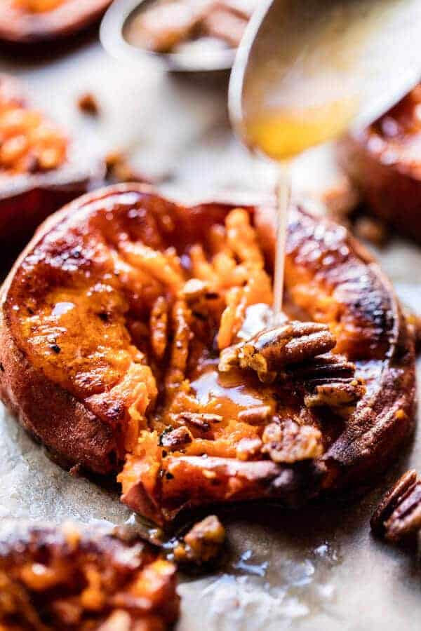 Crispy Roasted Sweet Potatoes with Bourbon Maple Butter | halfbakedharvest.com @hbharvest