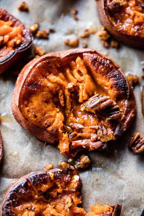 Crispy Roasted Sweet Potatoes with Bourbon Maple Butter | halfbakedharvest.com @hbharvest