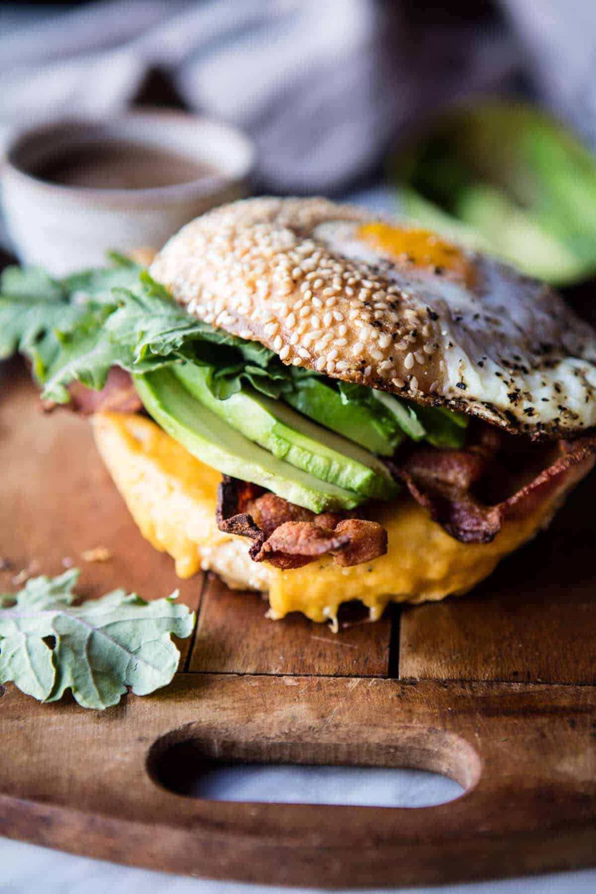 Egg in a Hole Avocado, Bacon, Egg and Cheese Bagel | halfbakedharvest.com @hbharvest