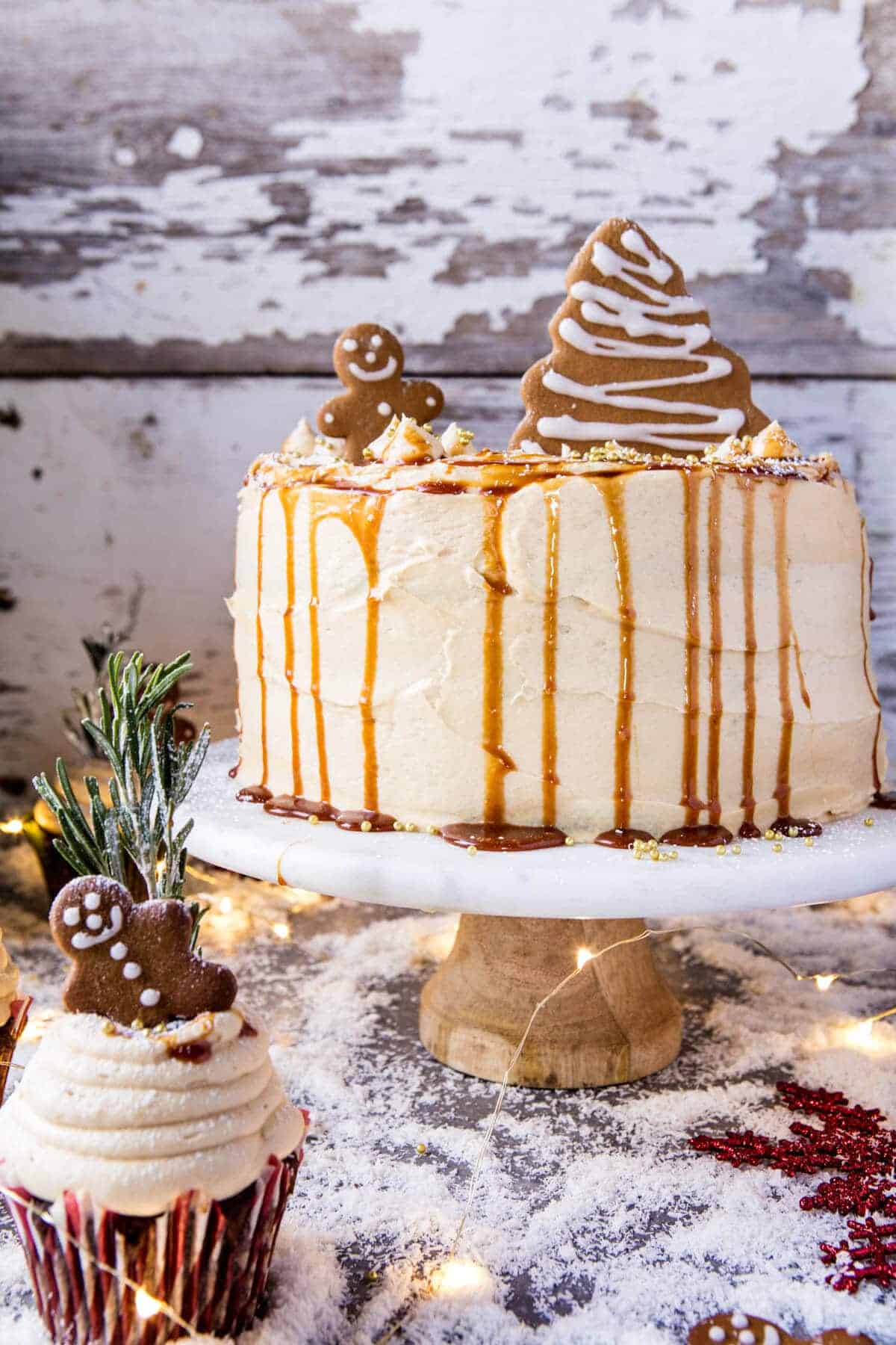 Gingerbread Cake with Caramel Cream Cheese Buttercream | halfbakedharvest.com @hbharvest
