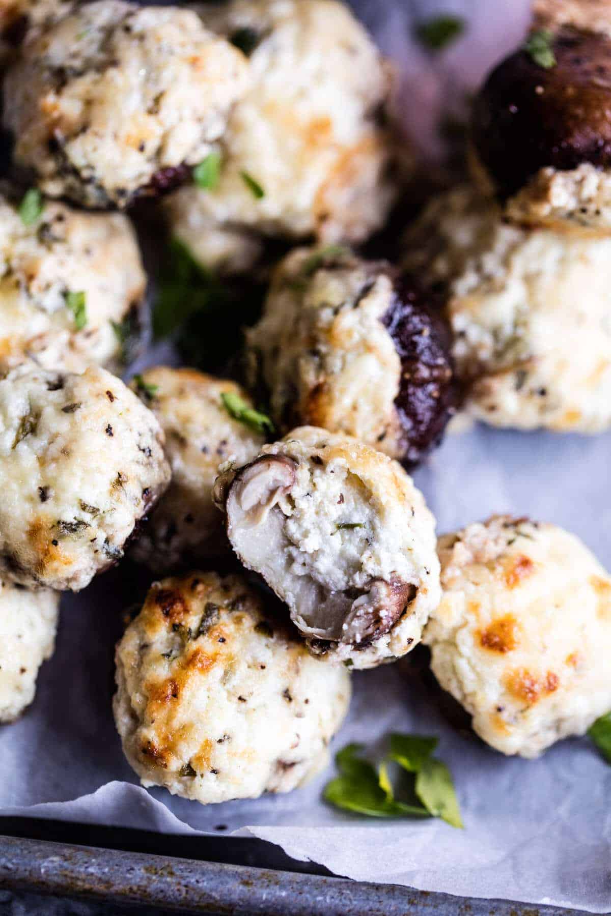 Herbed Goat Cheese Stuffed Mushrooms | halfbakedharvest.com @hbharvest.com