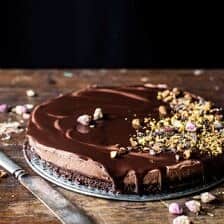 Chocolate Lovers Greek Yogurt Chocolate Mousse Cake | halfbakedharvest.com @hbharvest