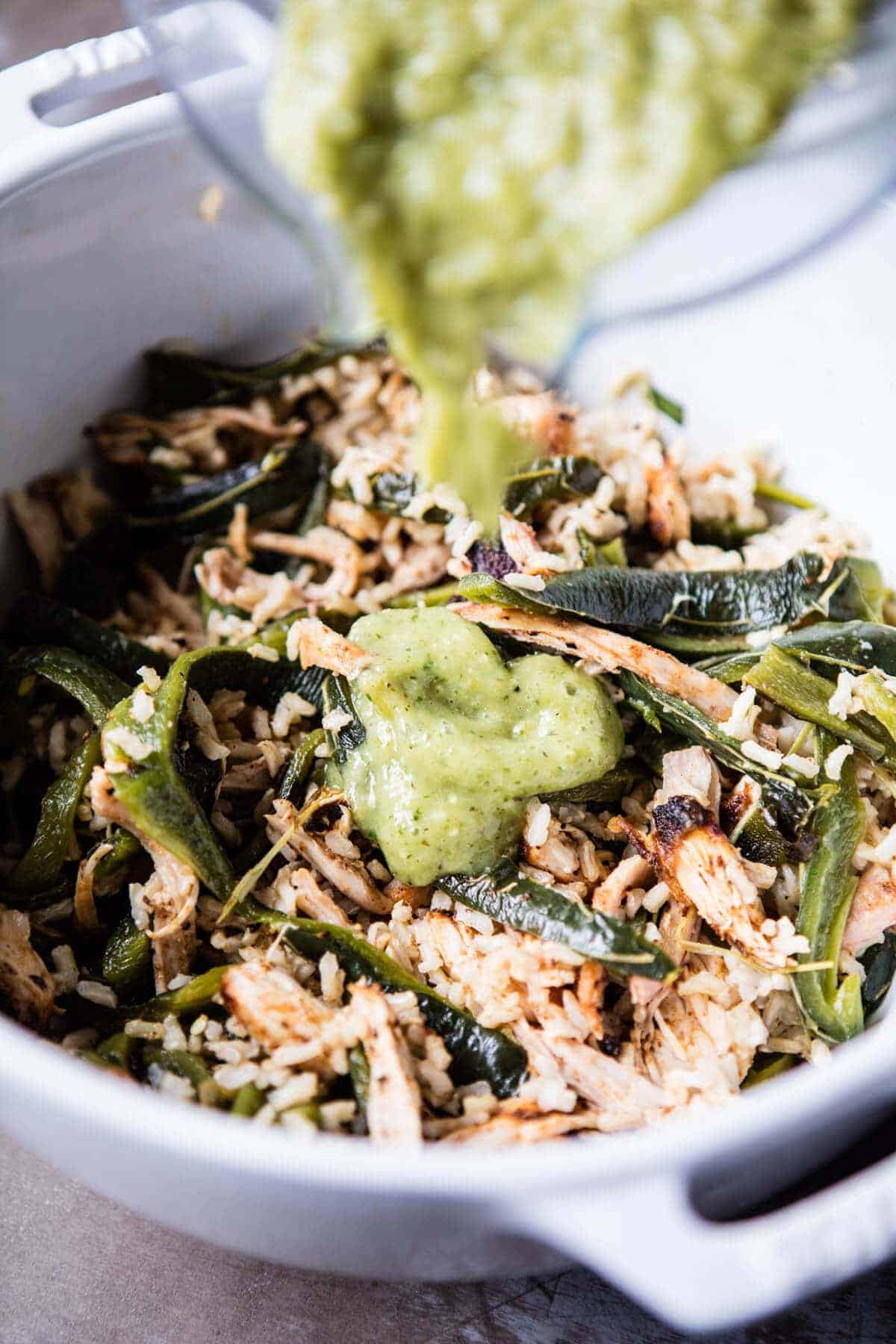 Lightened Up Salsa Verde Chicken Enchiladas with Pineapple Avocado Salsa | halfbakedharvest.com @hbharvest